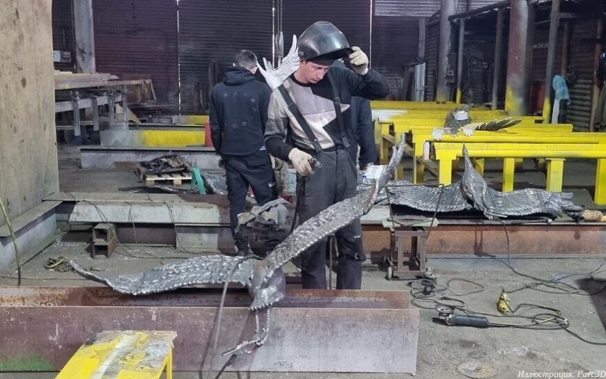Военный мемориал в Нижегородской области украсили 3D-печатными журавлями