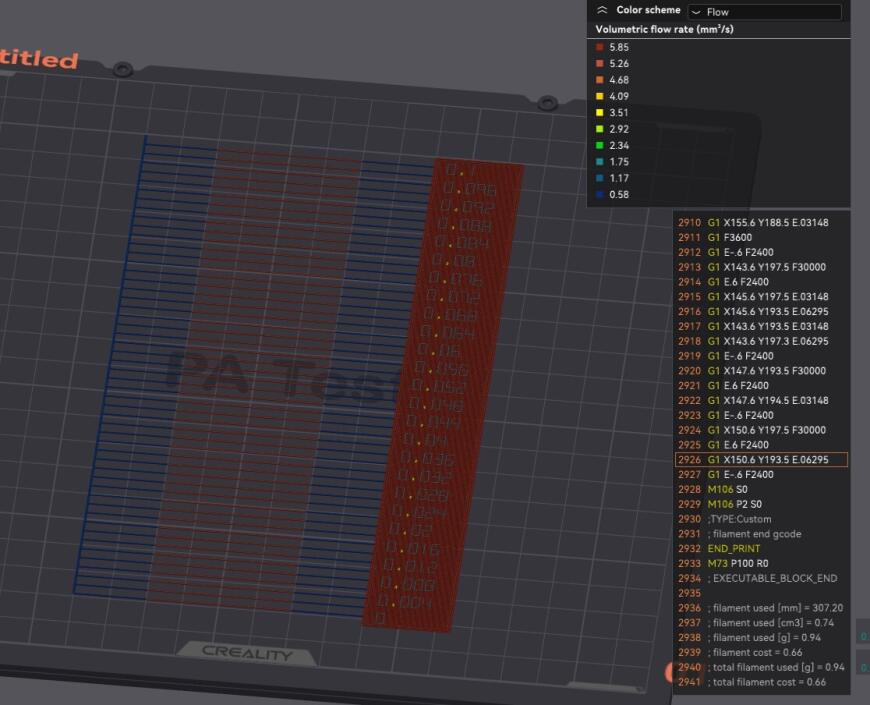 Pressure advanced на creality K1 с соплом 0.2