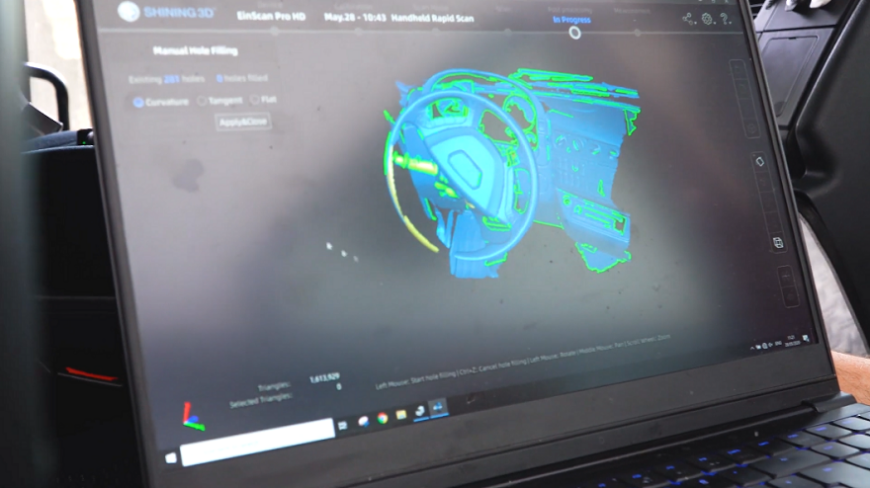 Оцифровка пожарной машины с помощью 3D-сканера EinScan Pro HD