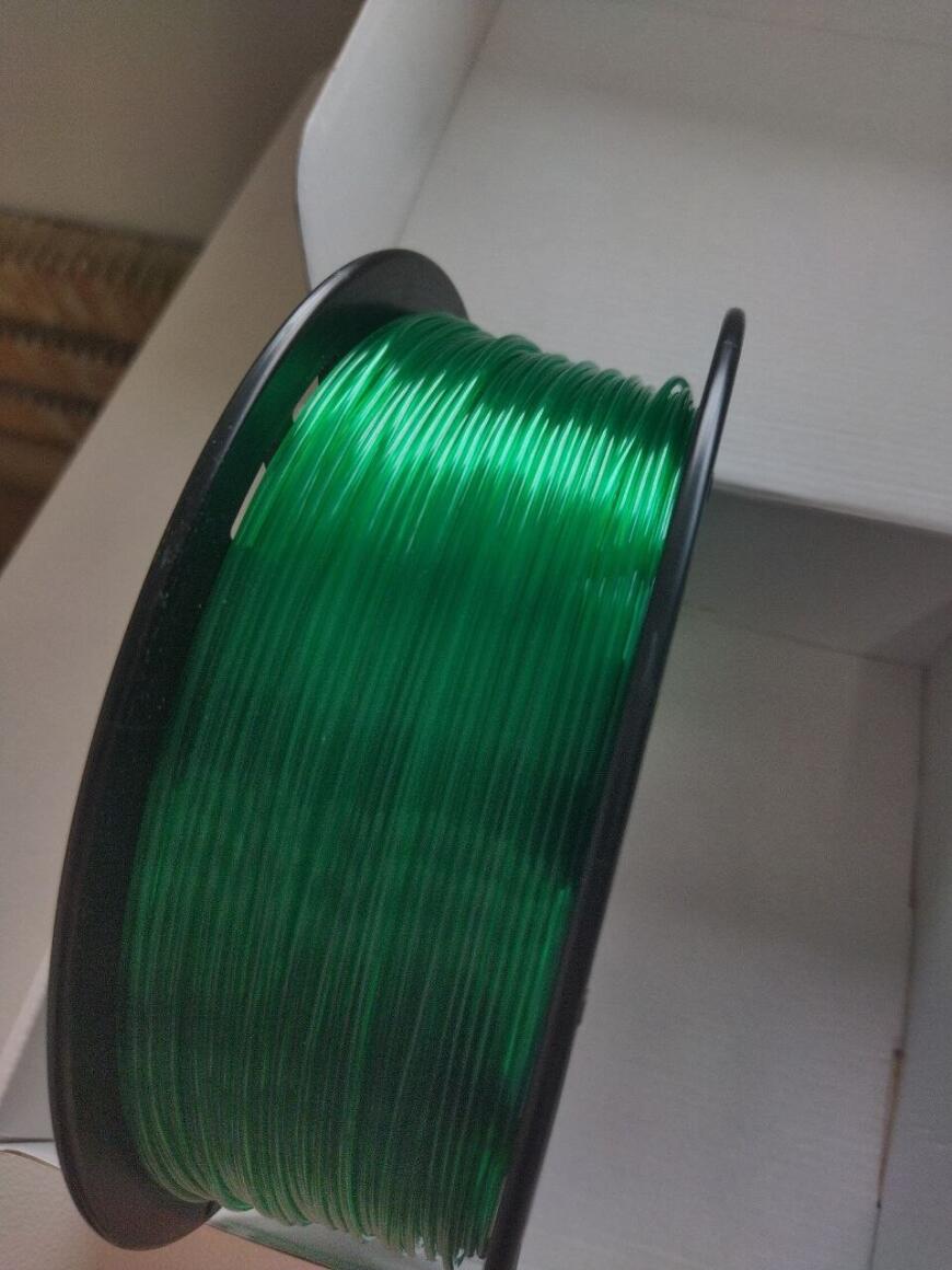 Печальный зеленый полупрозрачный PETG+ от LIDER 3D (акция 