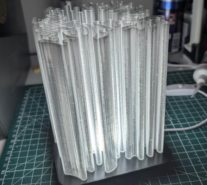 Печать светильника прозрачным PETG