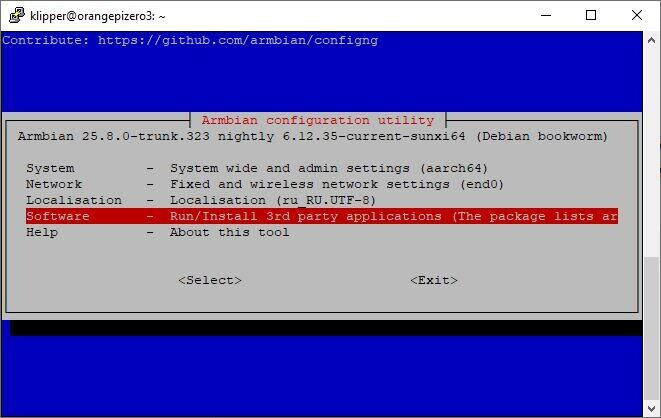 Установка Klipper на Orange Pi Zero 3 + Ender 3 (armbian)