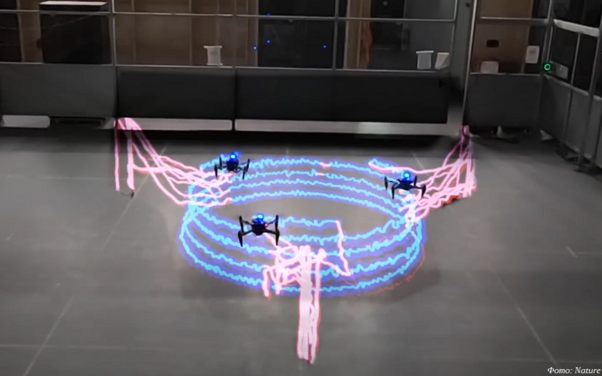 Международная научная команда разработала рой летающих дронов с 3D-принтерами