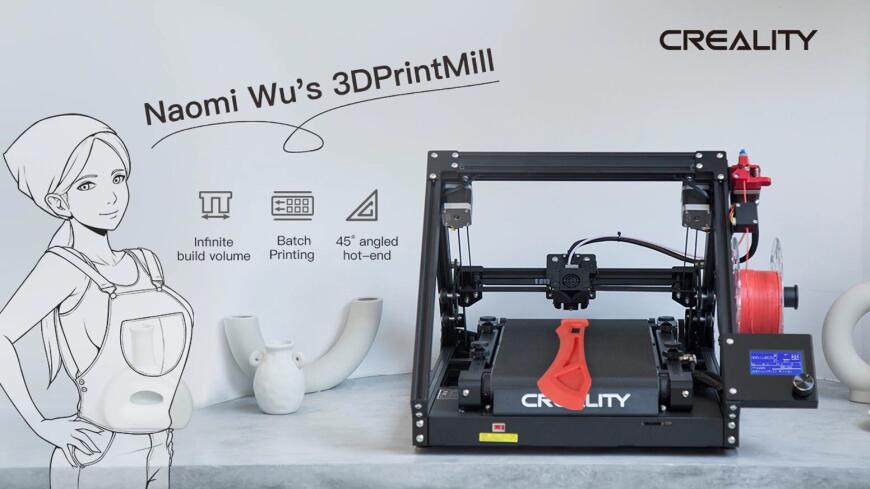 Новинка! 3D-принтер Creality CR-30 PrintMill, первая печать