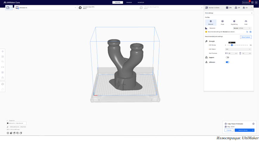 Компания UltiMaker выпустила слайсер Cura 5.5, обещает двойной прирост скорости 3D-печати