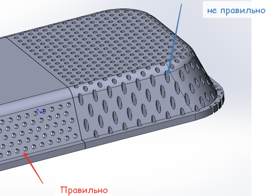 Печать деталей с множеством отверстий