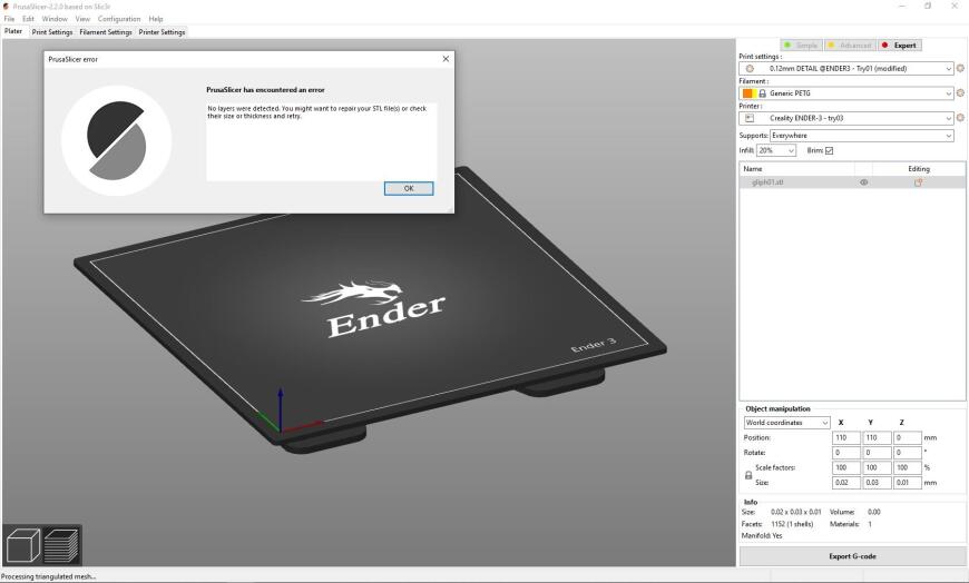 PrusaSlicer2.2.0 и модели из Sketchup 2018