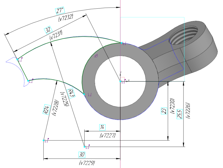 Реверс-инжиниринг в КОМПАС-3D. Пример - коромысло