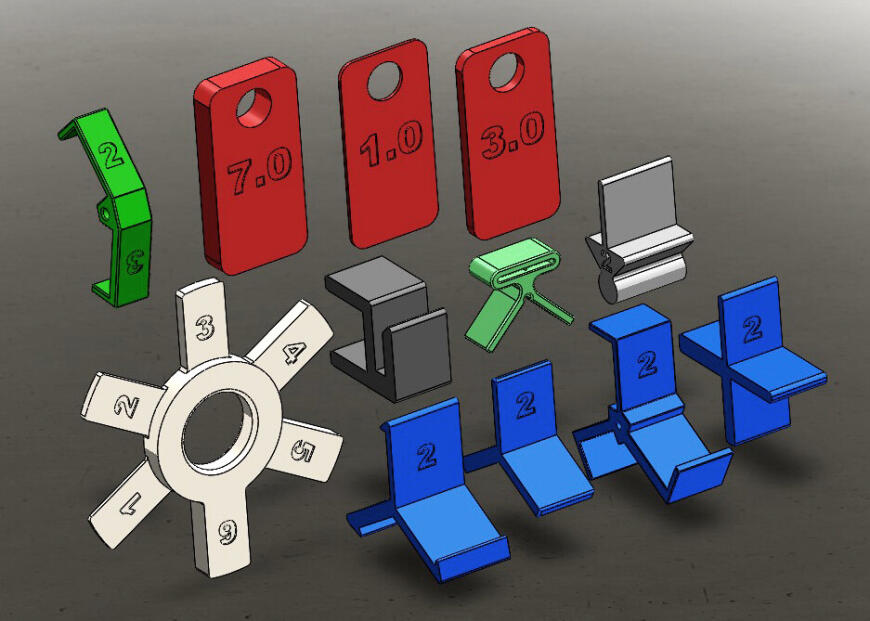 3д модели шаблонов кондукторов для регулировки, выставления и замера зазоров