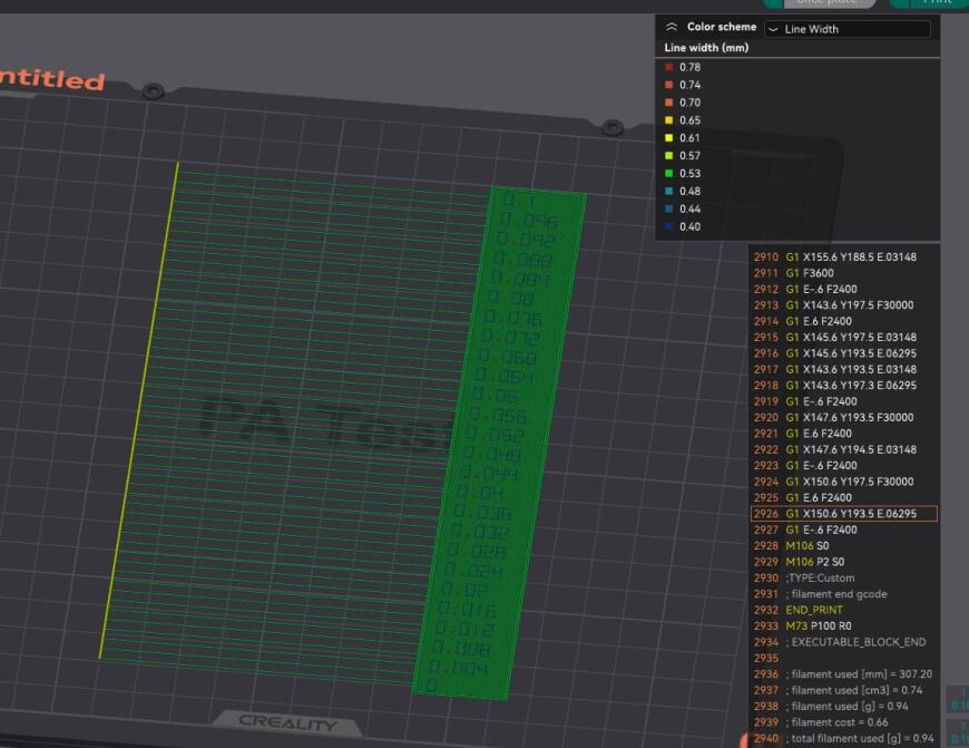 Pressure advanced на creality K1 с соплом 0.2