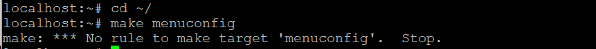 No rule to make target 'menuconfig'. Stop. как исправить