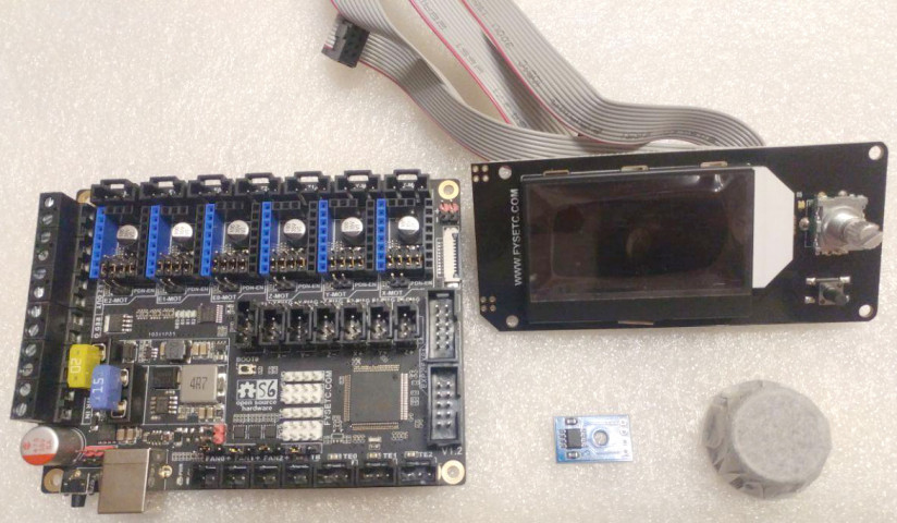 Мама FYSETC S6 (v1.2) + экран FYSETC Mini12864LCD (RGB) + EEPROM +4x4988