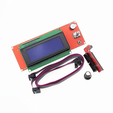 LCD дисплей 2004 со шлейфами и переходником ramps + картридер