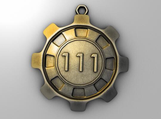 Брелок-медаль "Убежище 111" из Fallout 4.