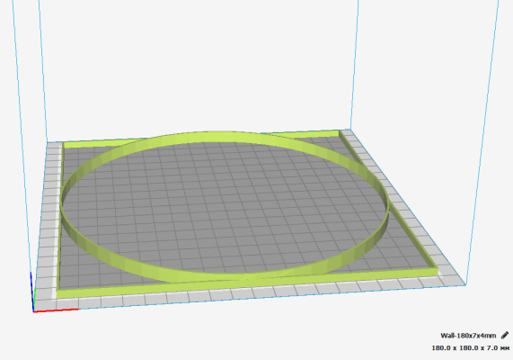 Тест горизонтальной геометрии принтера - круг и квадрат 180мм