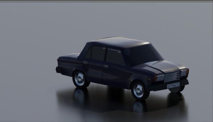 Жигули ВАЗ-2107 lowpoly