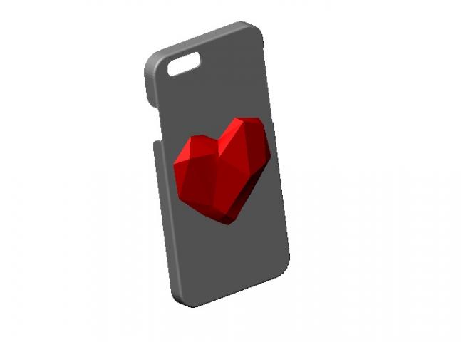 Чехол на iphone6 (сердце полигональное)