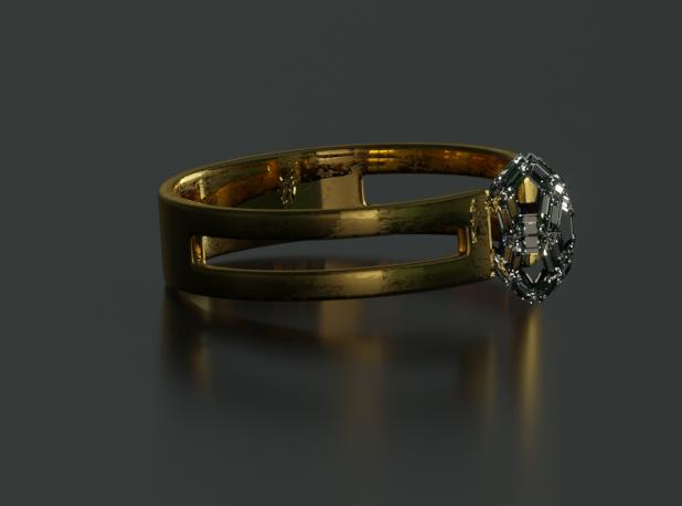 Кольцо золотое с камнем