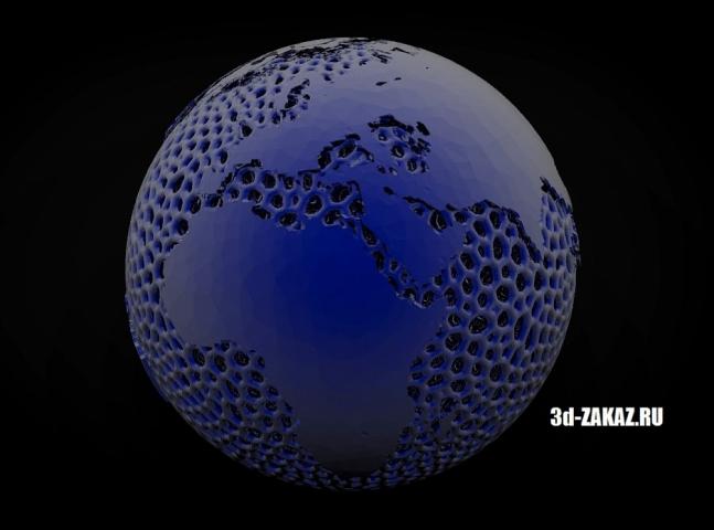 Ночь над Землёй.  Night on Earth style Voronoi. 