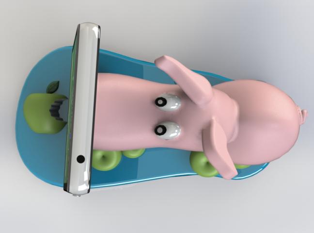 Подставка для телефона "Свинья в яблоках"