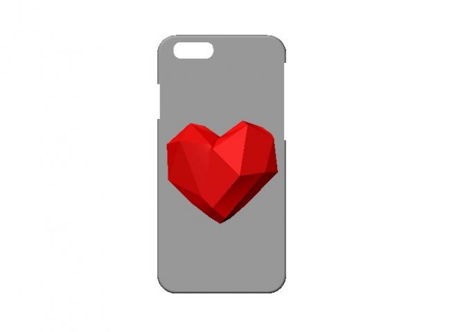 Чехол на iphone6 (сердце полигональное)