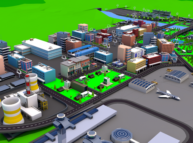 SimplePoly City GTA sa style Low-poly 3D model