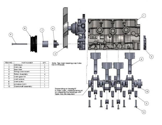 3d модель блока цилиндров v8