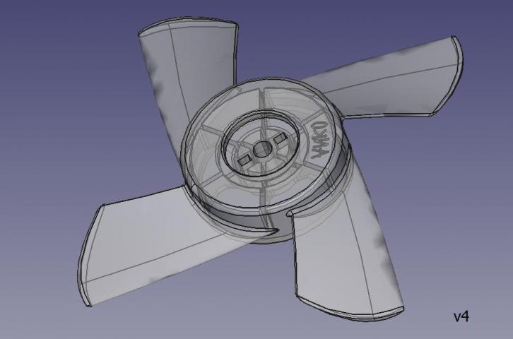 3d модель гребного винта лодочного мотора