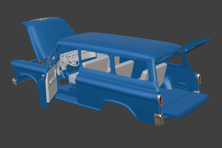 Chevrolet Suburban Cameo 1956 RC body 1/10 2в1