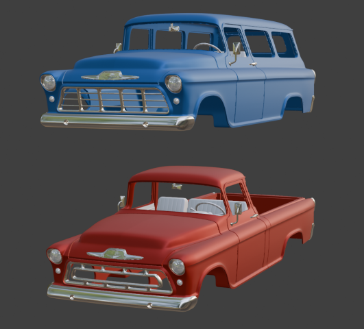 Chevrolet Suburban Cameo 1956 RC body 1/10 2в1