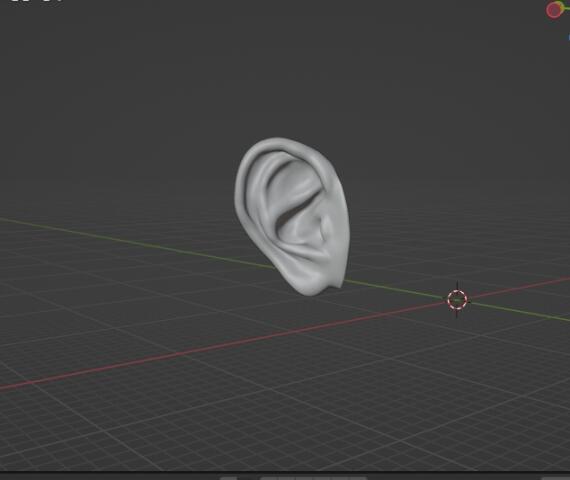 Модель уха для визуализации сережек