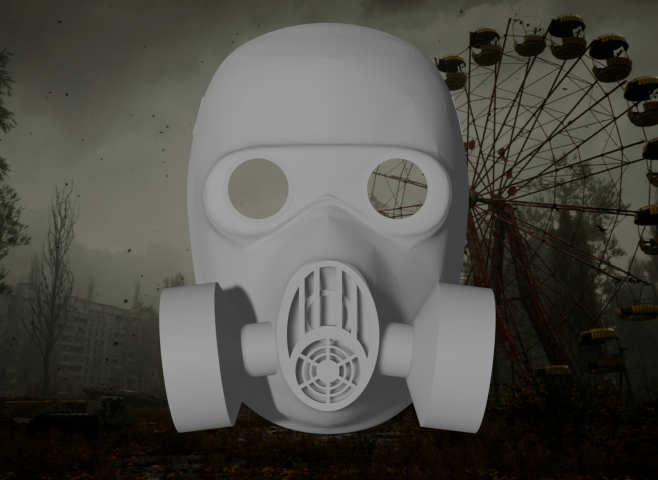 Мужская толстовка 3D с принтом Chernobylite маска сталкера
