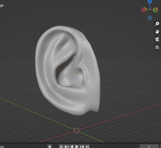 Модель уха для визуализации сережек