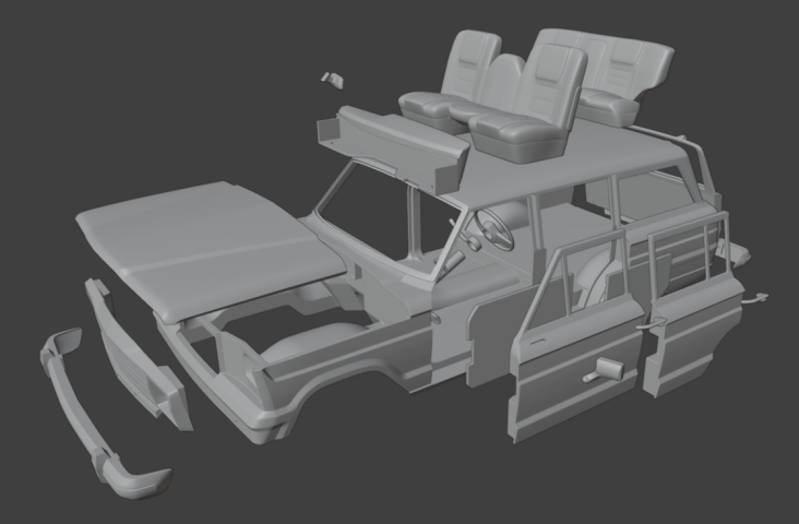 Jeep Wagoneer RC body 313mm 1/10