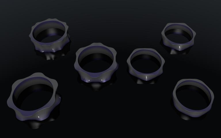 Кольца rings 2-х типов и 6-и форм