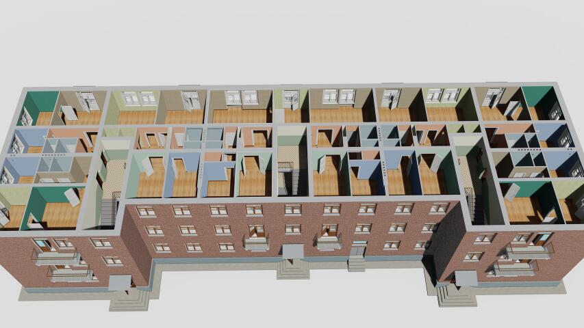 Сталинская трехэтажка 454-3 серии с магазином
