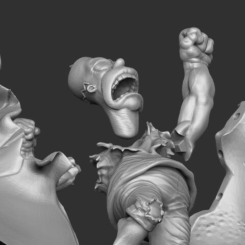 Гомер Симпсон как Халк для 3D печати. Сборная модель.