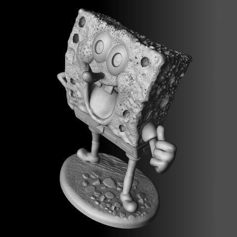 Губка Боб. Для 3D печати. STL, OBJ, ZTL.