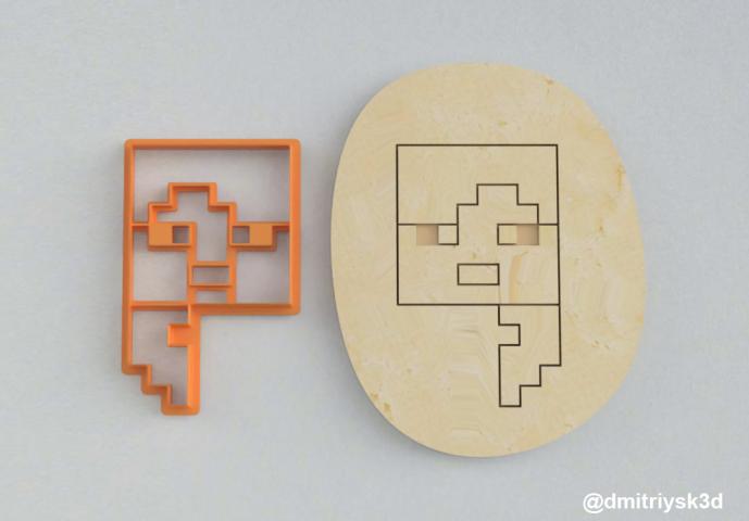 Форма для печенья и пряников голова Алекс Minecraft (1)