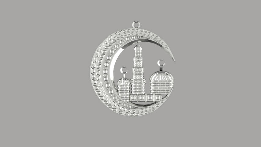 Кулон луна с мечетью