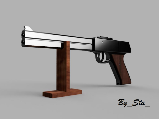 Игрушка-резинкомет (double shot rubber band gun) в духе Colt Woodsman