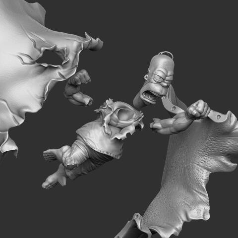 Гомер Симпсон как Халк для 3D печати. Сборная модель.