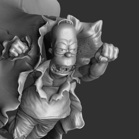 Гомер Симпсон как Халк для 3D печати. Сборная модель.