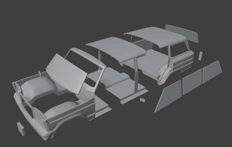 Jeep Wagoneer RC body 313mm 1/10