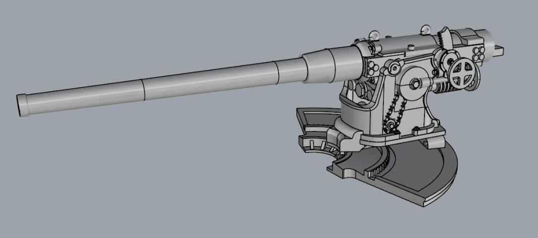 120 мм пушка Канэ на бортовом штыре , 1:100