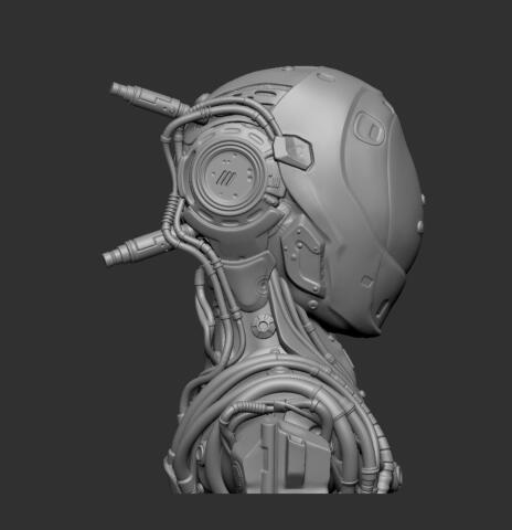 Голова робота sci-fi