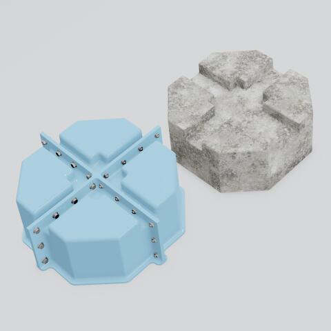 Форма для отливки бетонных дек-блоков (Dek-block)