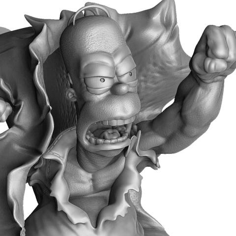 Гомер Симпсон как Халк для 3D печати. Сборная модель.