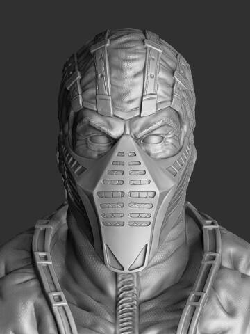 Бюст Саб-Зиро (Sub-Zero) 2 из Mortal Kombat для 3D печати. STL