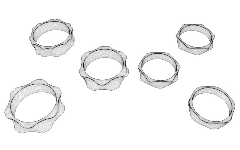 Кольца rings 2-х типов и 6-и форм